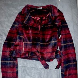 Burgundy Plaid Jacket